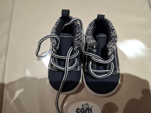 Scarpine neonato blu con lacci