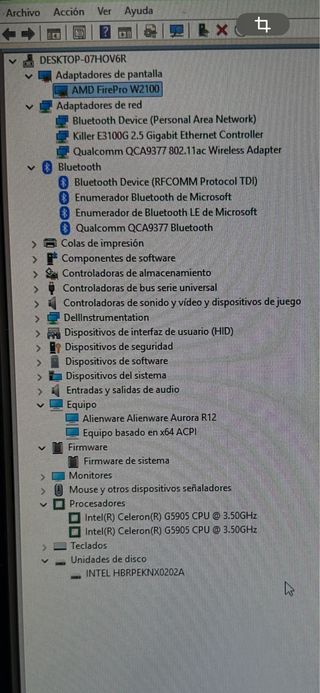 Alienware Aurora R12 Torre Negra