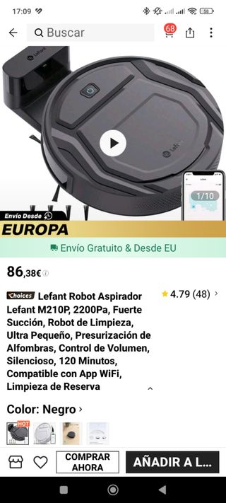 Robot Aspirador Lefant M210P Nuevo urge venderlo 2