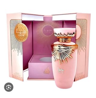Perfume Raya Rosa y Dorado