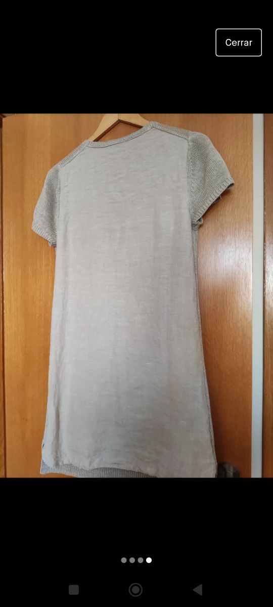 Vestido de lino de 
Massimo Dutti gris Talla L