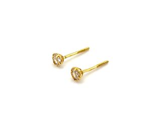 pendientes oro 18k con piedra con circonita