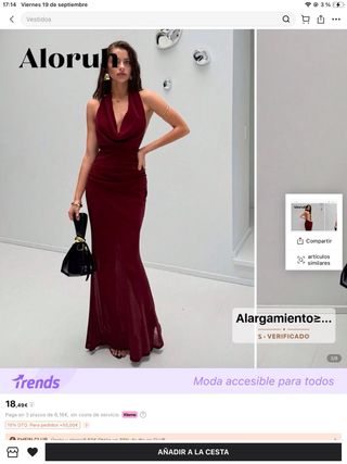 Vestido largo Aloruh rojo talla S