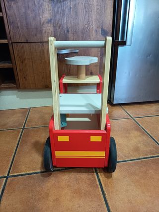 Correpasillos bombero madera