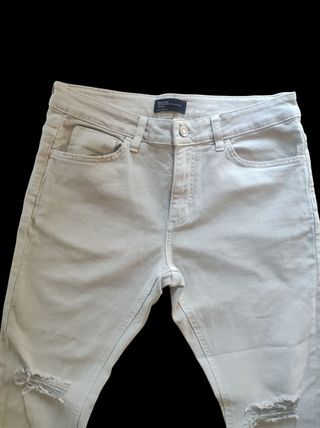 Pantalón Super Skinny Blanco Roto