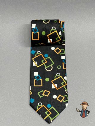 Corbata Leonardo Seda Diseño Geométrico Multicolor