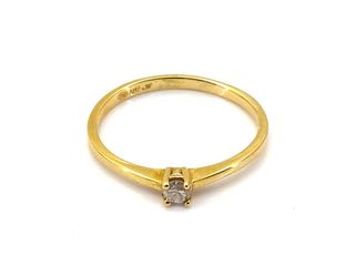 anillo oro 18k con piedra con diamante