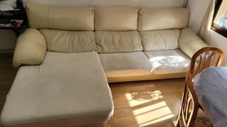 Sofá Cama Beige Cuero