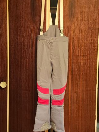 Pantalón de esquí señora gris y rojo T.36/38