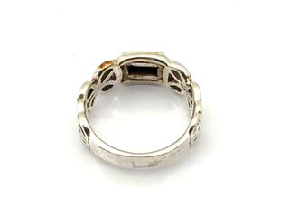 sortija plata 925mm con piedra con cuarzo