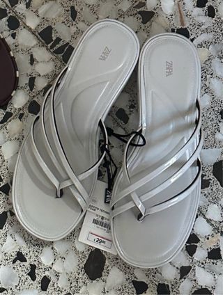 Sandalias Zara Plataforma Blancas