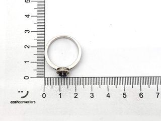 sortija oro 18k con piedra con diamante,zafiro