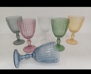 6 Calici Vetro Colorati