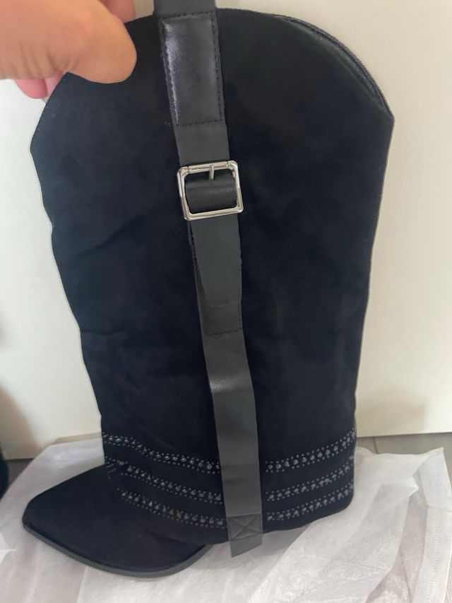 Botas estilo cowboy negras mujer nuevas