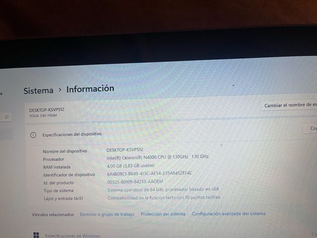 Portátil Lenovo Yoga 330 Gris