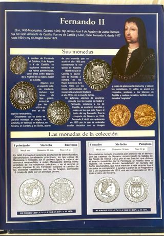 Réplica Moneda Fernando II Baño Oro Puro