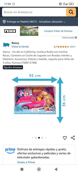 Coche de Nancy Rosa y Azul. Como nuevo