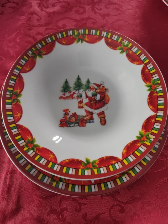 Set 18 piatti ceramica Natale Babbo Natale