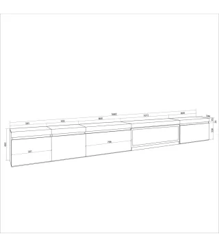 Mueble TV XXL con chimenea eléctrica