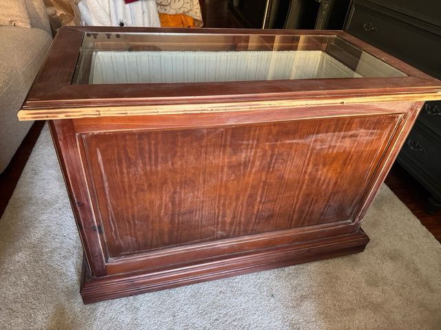 Mueble Bar Madera Maciza Vitrina Baúl