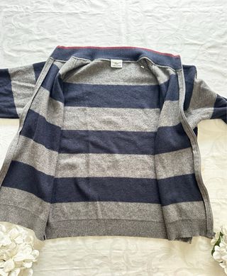 Jersey Lacoste, azul marino y gris talla L