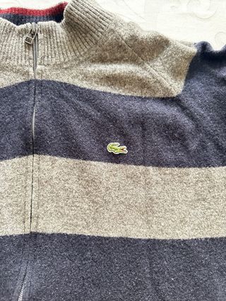 Jersey Lacoste, azul marino y gris talla L