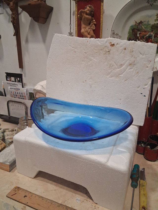 Centrotavola blu di Murano, anni '50