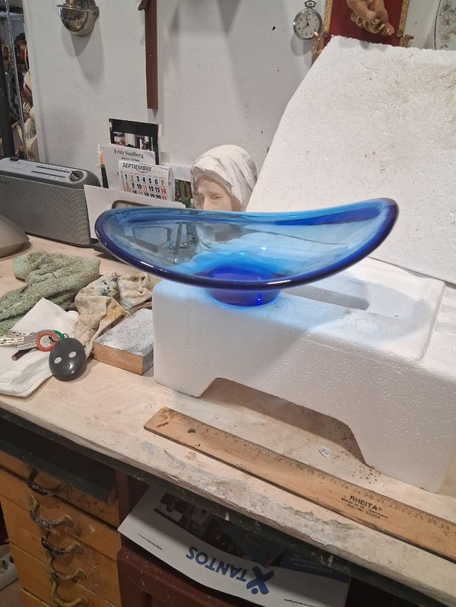 Centrotavola blu di Murano, anni '50