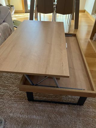 Mesa baja salón madera y metal