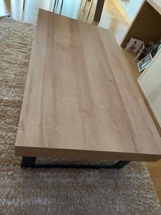 Mesa baja salón madera y metal