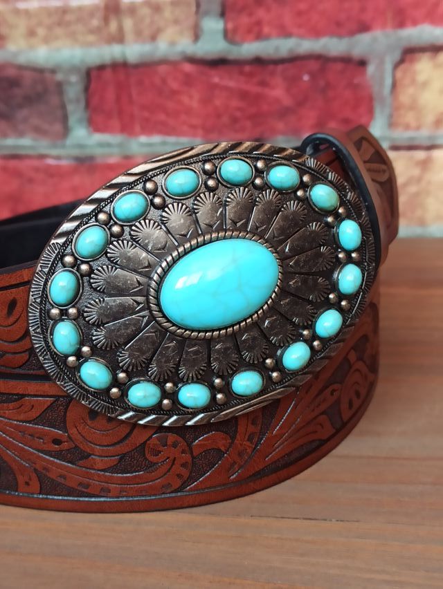 Cintura con fibbia turchese