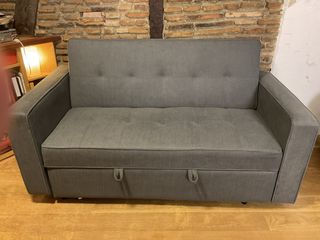 Sofá Cama 2 Plazas Gris Azulado