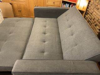Sofá Cama 2 Plazas Gris Azulado