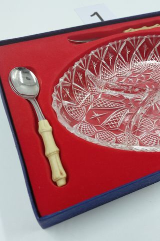 Vassoio antipastiera cristallo con posate