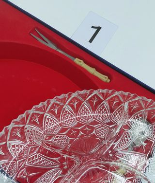 Vassoio antipastiera cristallo con posate