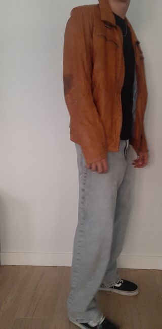 Chaqueta de Piel Vintage Marrón