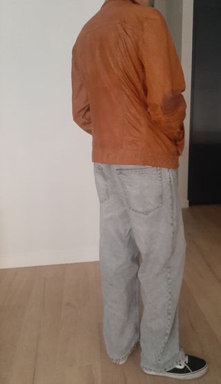 Chaqueta de Piel Vintage Marrón