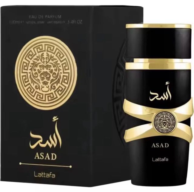 Lattafa Asad Eau de Parfum Negro y Dorado