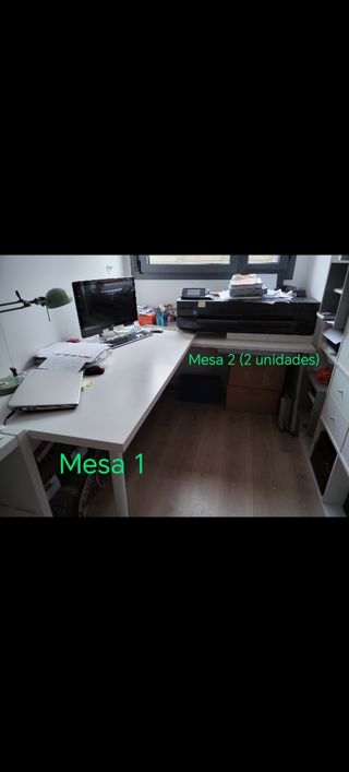 3 Mesas de Escritorio Madera Blanca