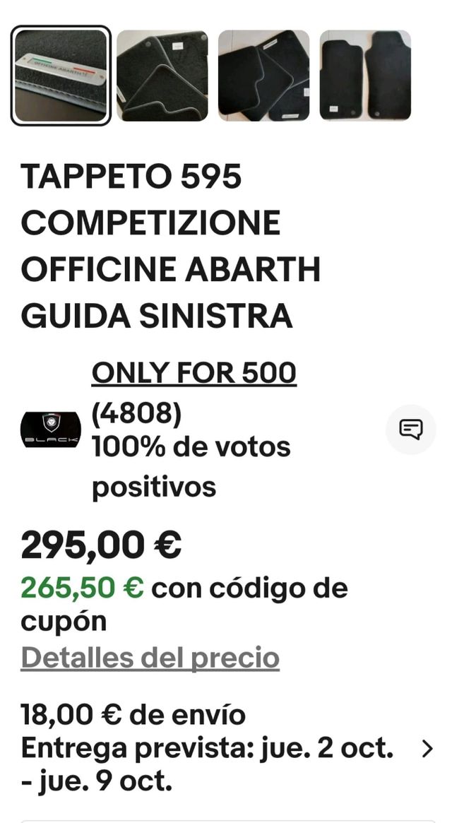 Nuovi tappetini Abarth Competizione