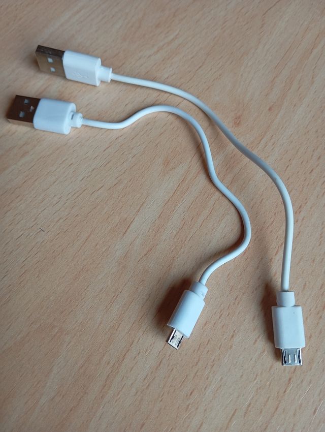LOTE 2 CABLES CARGADOR MICRO USB 15cm