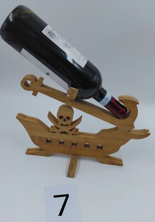 Porta bottiglie in legno a forma di nave