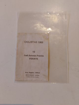 Cromo Ciclista 1968 Ediciones Laida