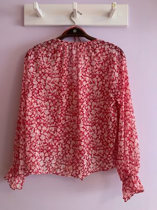Blusa Zara Coral Estampada