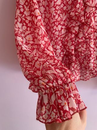 Blusa Zara Coral Estampada
