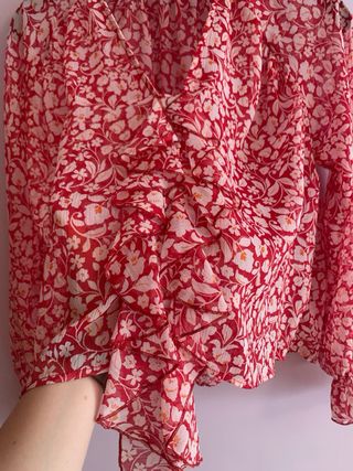 Blusa Zara Coral Estampada