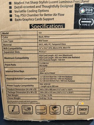 Caja/Torre ATX In Win 101 cristal USB 3.0 Negro