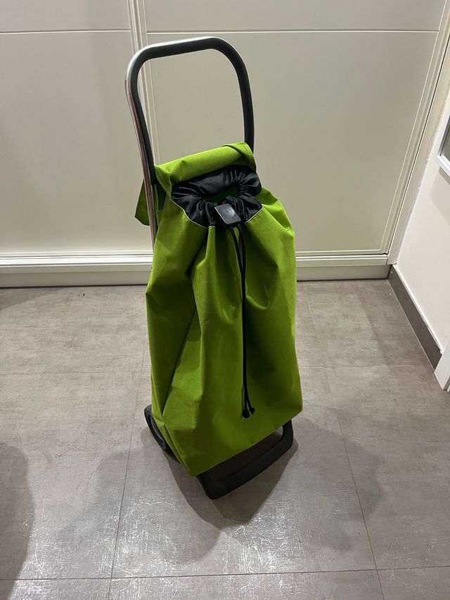 Carro de la compra verde y gris