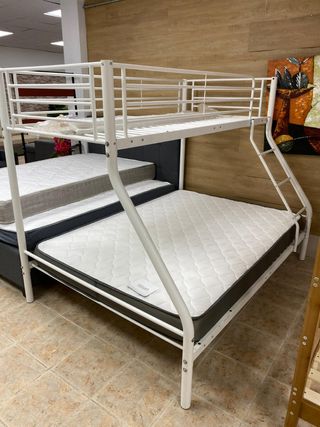 Litera Cama 135cm Metal Blanca