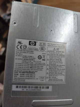 Fuente de Alimentación HP SFF 240W